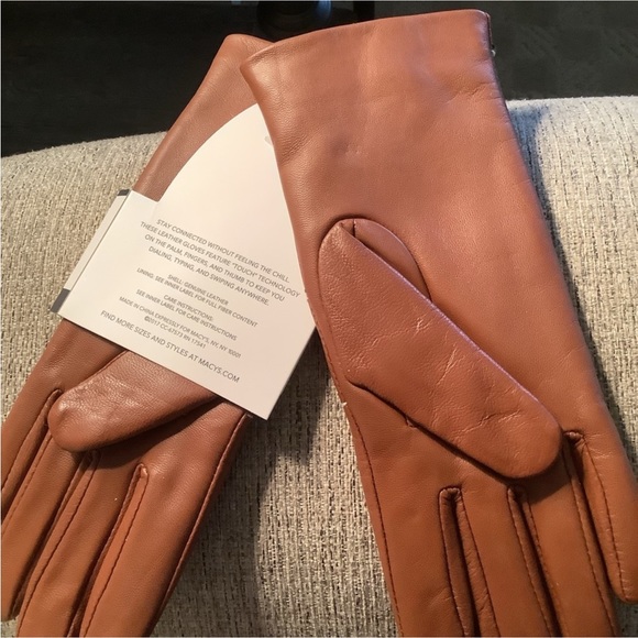 Charter Club Leather Super Soft Lined Gloves - Picture 2 of 6